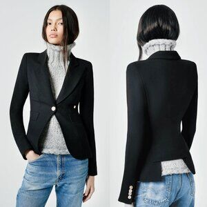 Smythe Duchess Blazer Black Wool Single Breasted Classic Jacket Size 12
